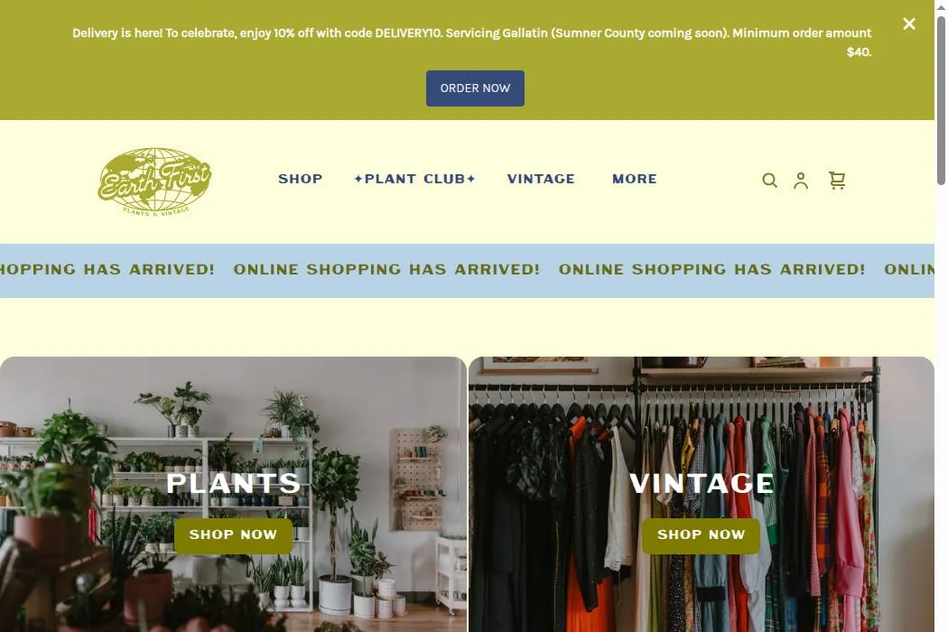 Earth First Plants & Vintage cover