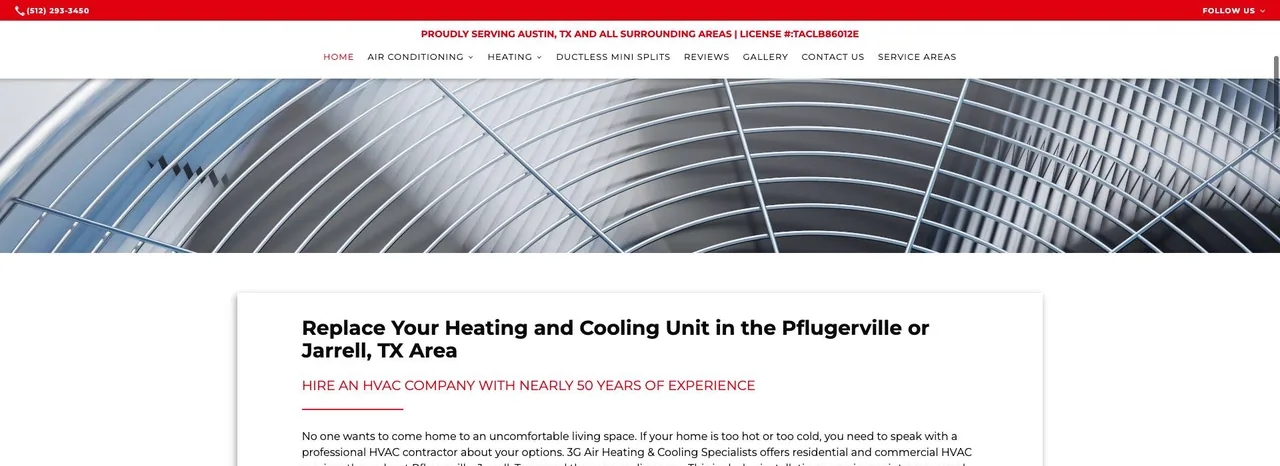 3G Air Heating & Cooling Specialists cover