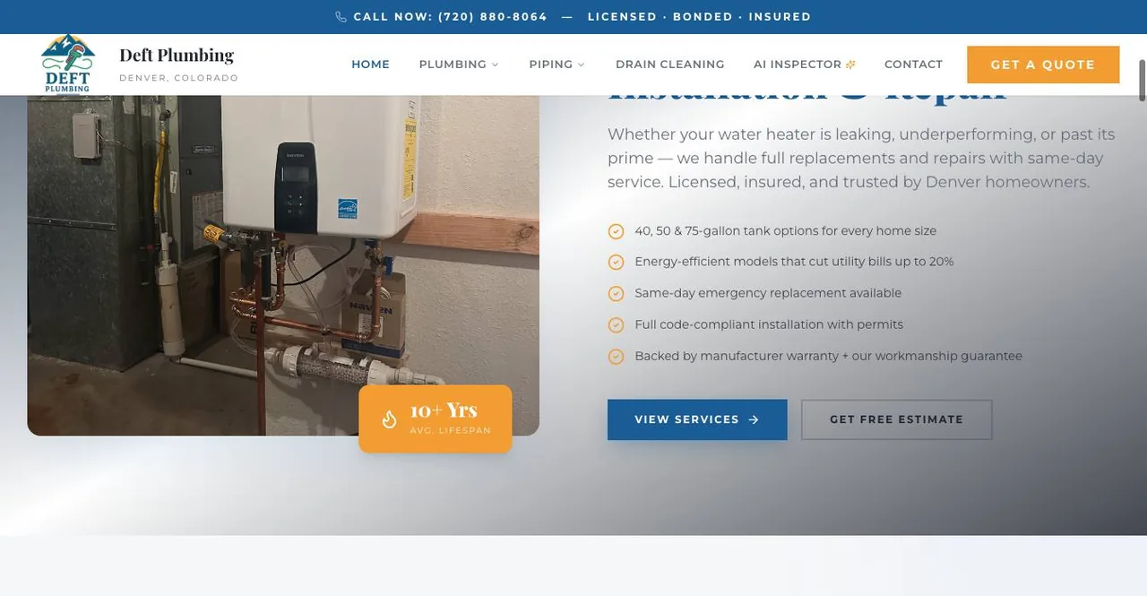 Deft Plumbing cover