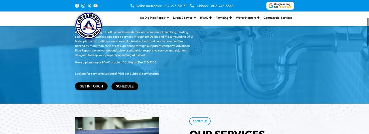 Advanced Plumbing & HVAC cover