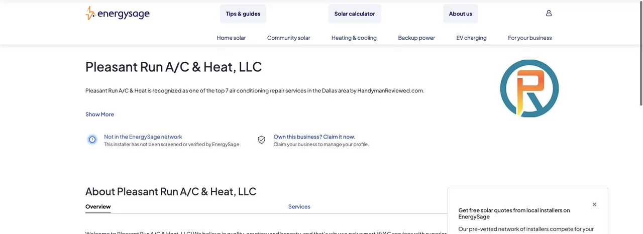 Pleasant Run A/C & Heat, LLC cover