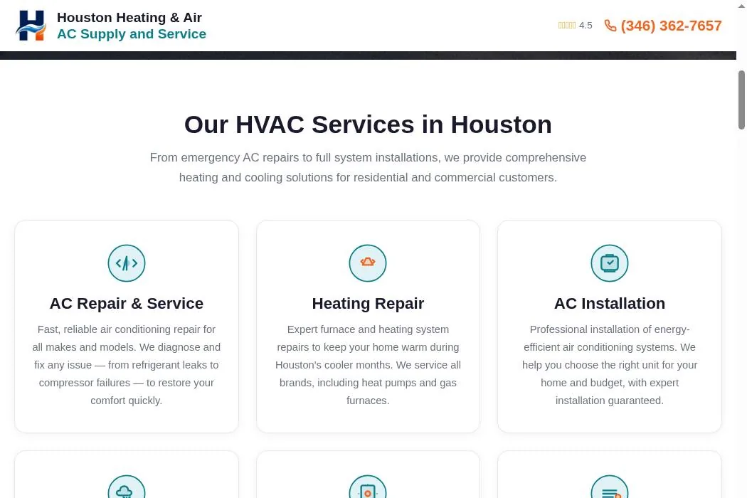 Houston Heating & Air Conditioning: AC Supply and Service cover