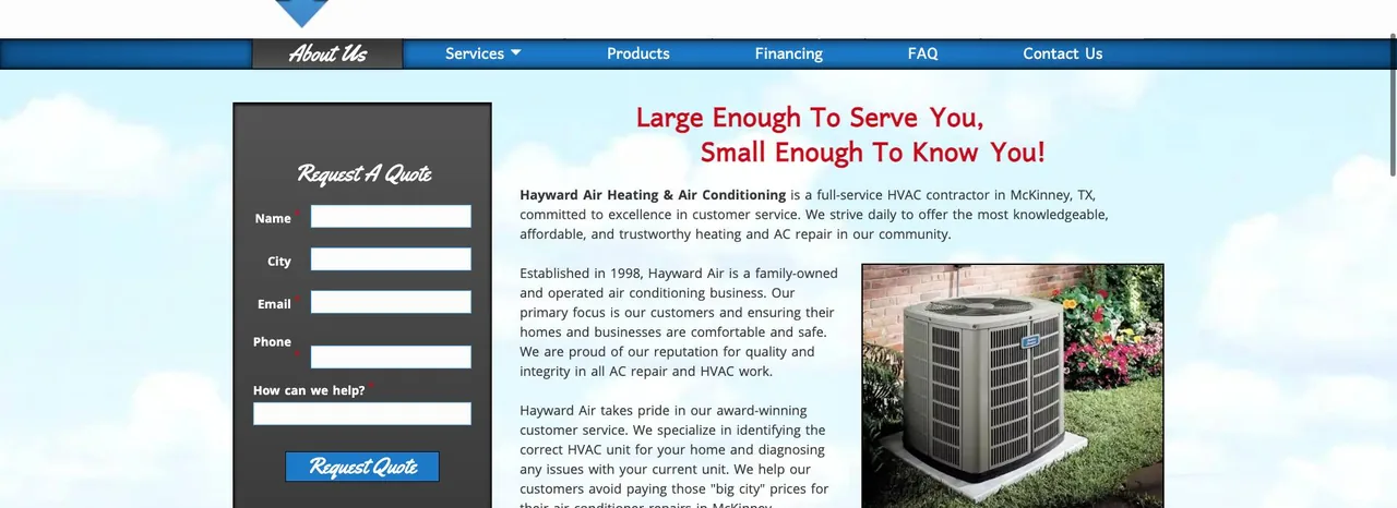 Hayward Air Heating & Air Conditioning cover