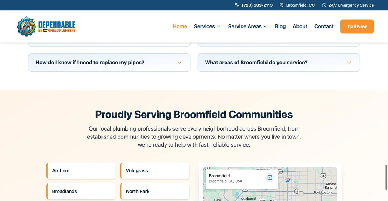 Dependable Broomfield Plumbers cover