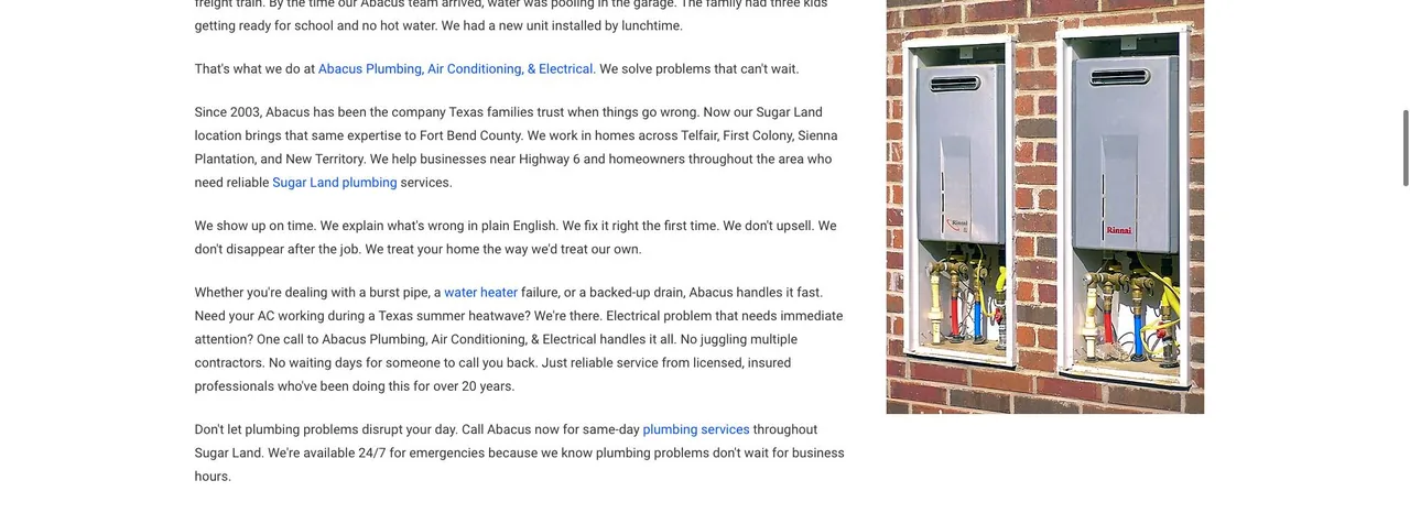 Abacus Plumbing, Air Conditioning & Electrical cover