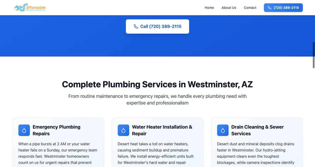 Affordable Westminster Plumbing Services cover