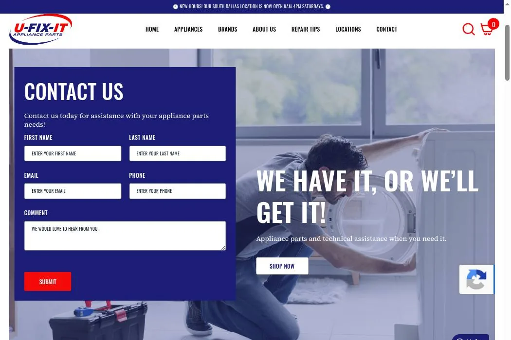 U‑FIX‑IT Appliance Parts cover