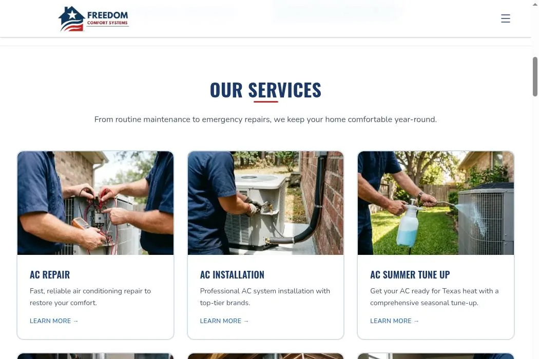 Freedom Comfort Systems cover