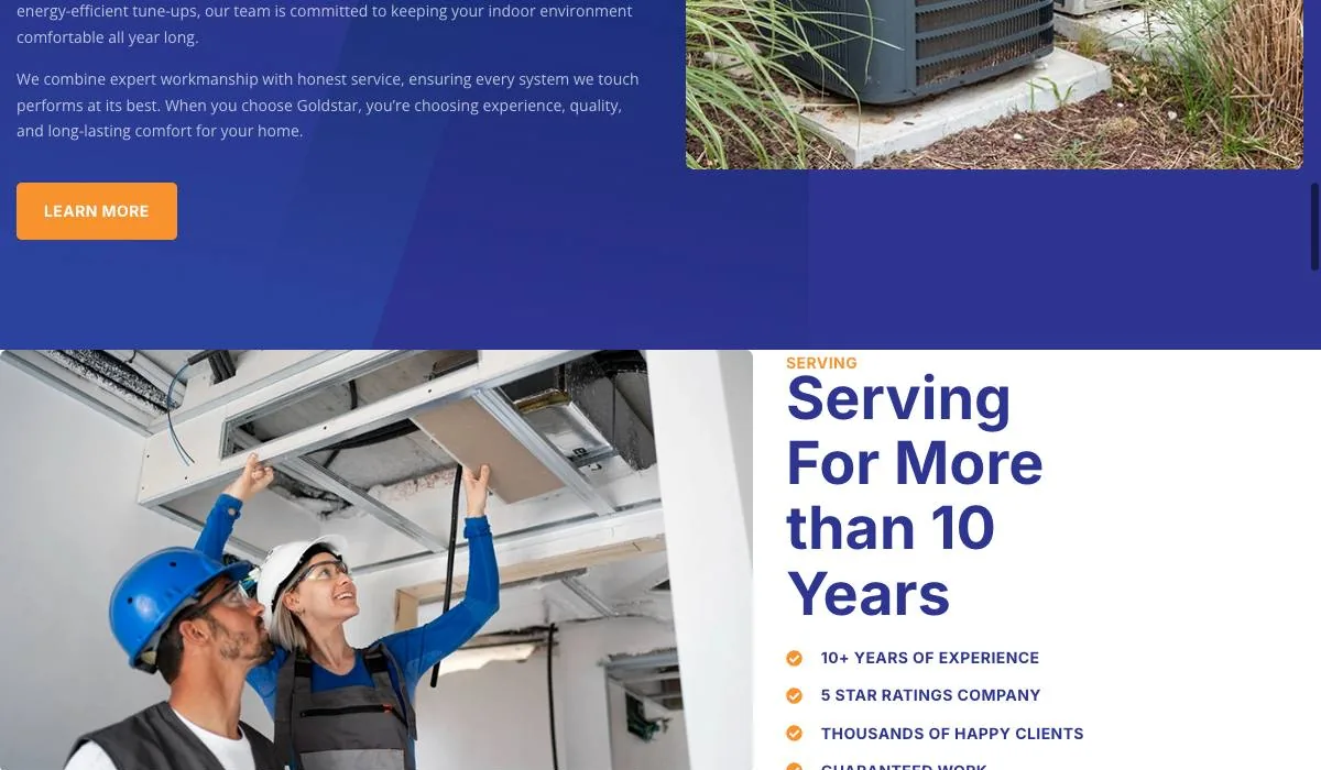 Goldstar Heating & Cooling Inc. cover