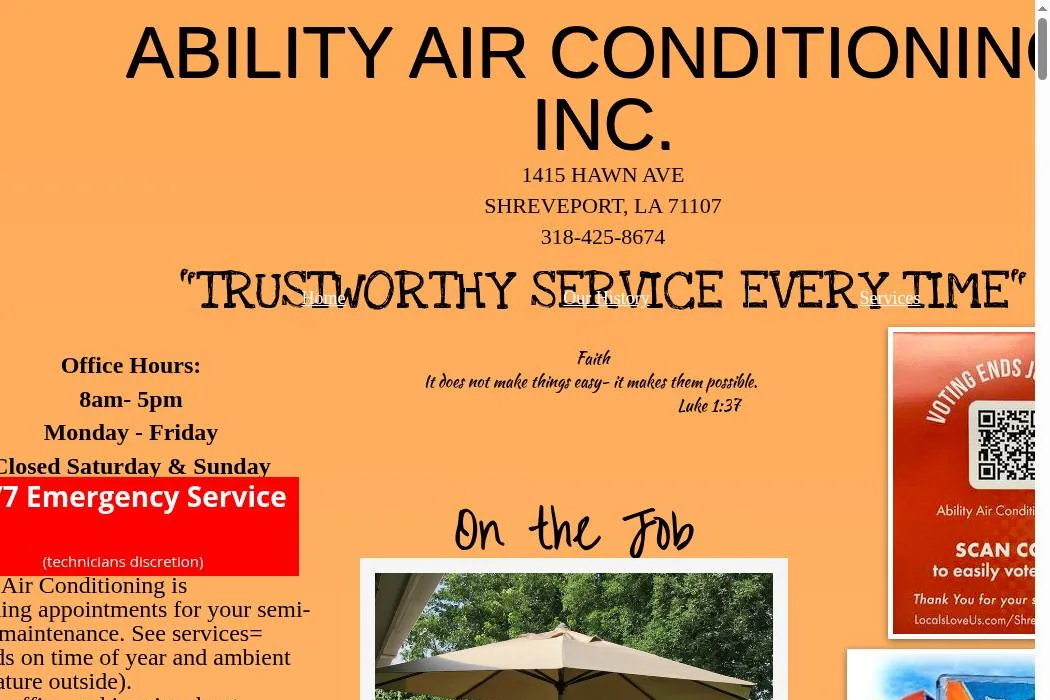 ABILITY AIR CONDITIONING INC. cover