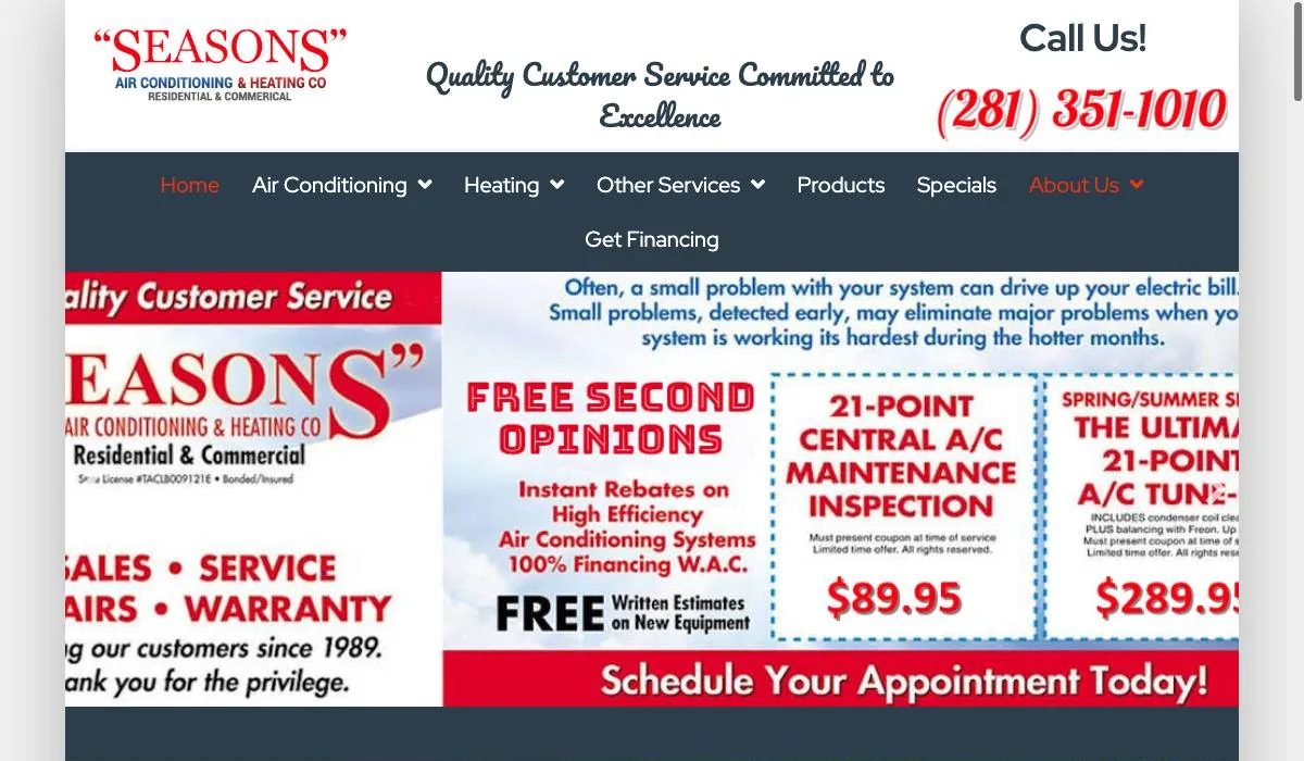 Seasons Air Conditioning and Heating cover