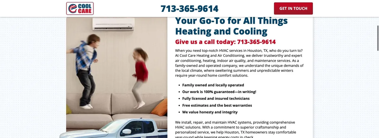 Cool Care Heating and Air Conditioning cover