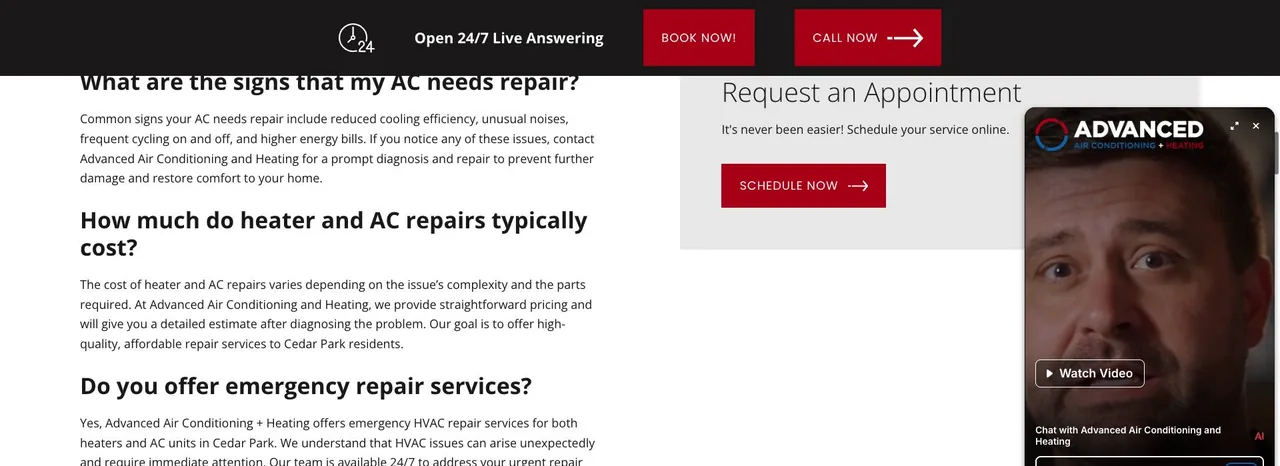 Advanced Air Conditioning and Heating cover
