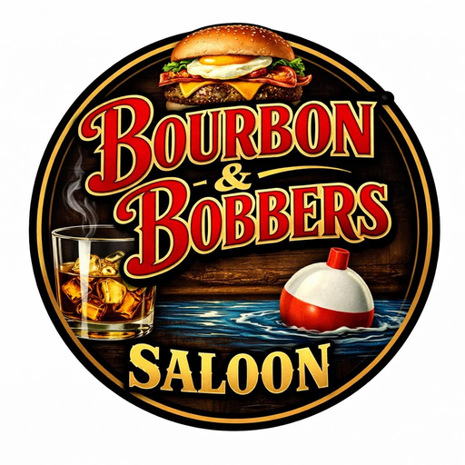 Bourbon & Bobbers Saloon logo