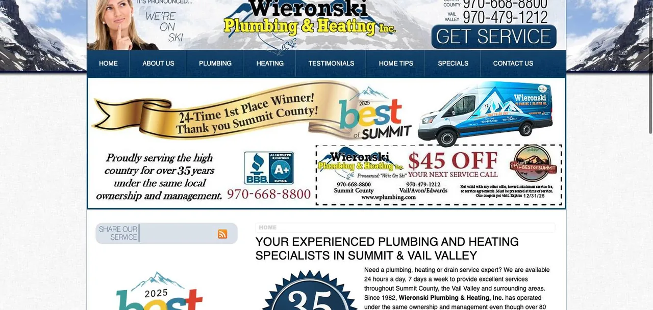 Wieronski Plumbing & Heating, Inc. cover