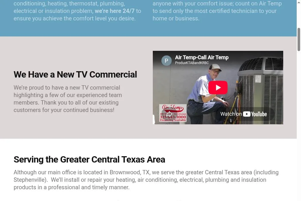Air Temp Comfort Solutions cover