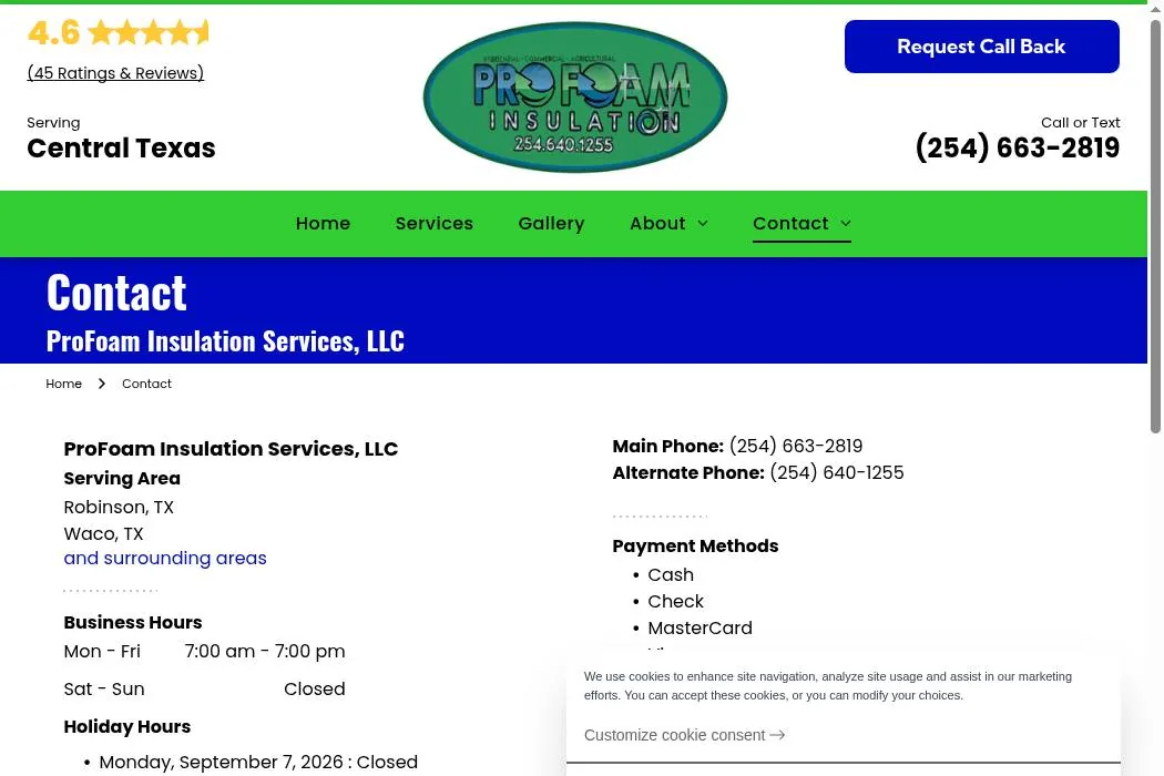 ProFoam Insulation Services, LLC cover