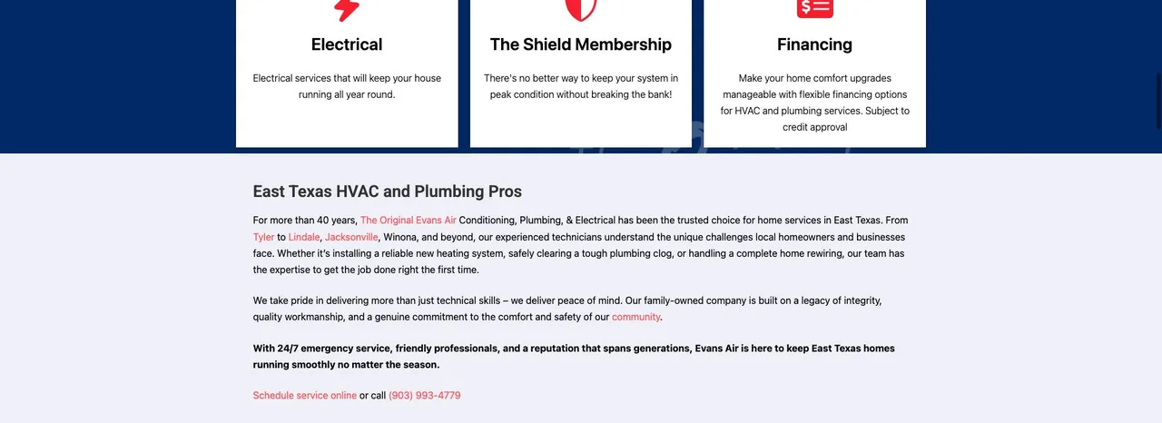 Evans Air Conditioning, Plumbing & Electrical cover
