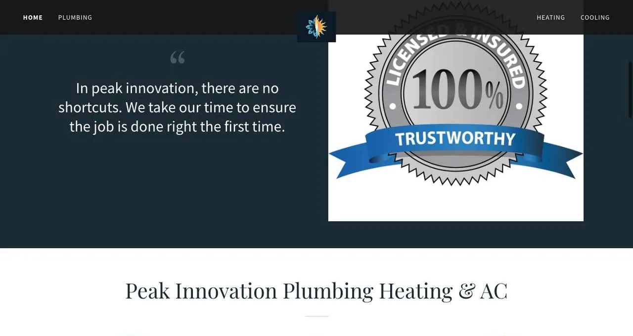 Peak Innovation Plumbing Heating & AC cover
