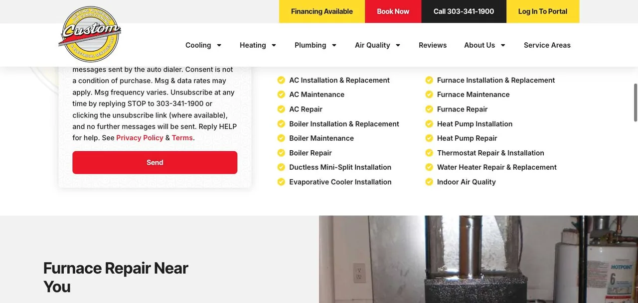 Custom Heating, Plumbing & Air Conditioning Services cover