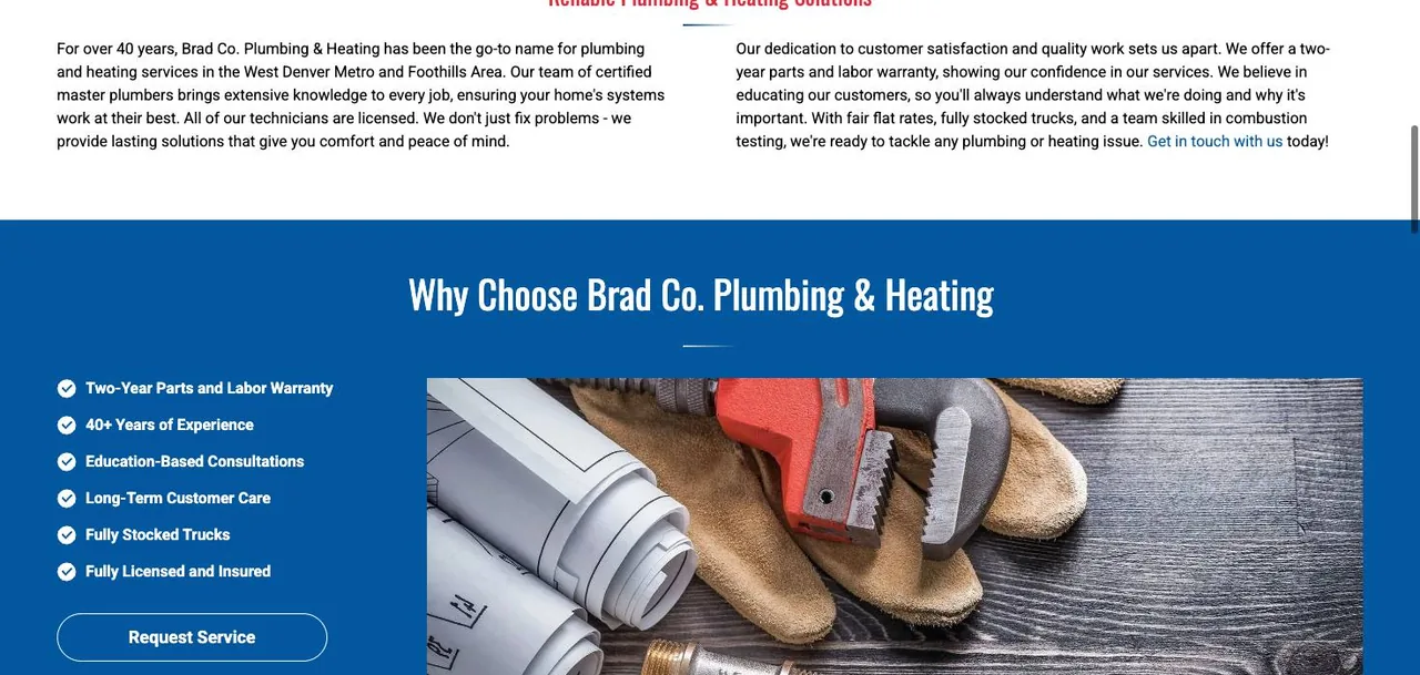 Brad Co. Plumbing & Heating cover