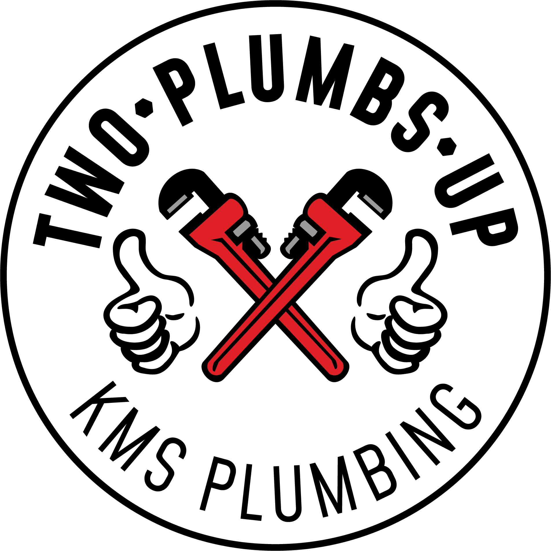 Two Plumbs Up KMS Plumbing logo