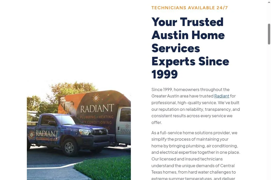 Radiant Plumbing, Air Conditioning & Electrical cover