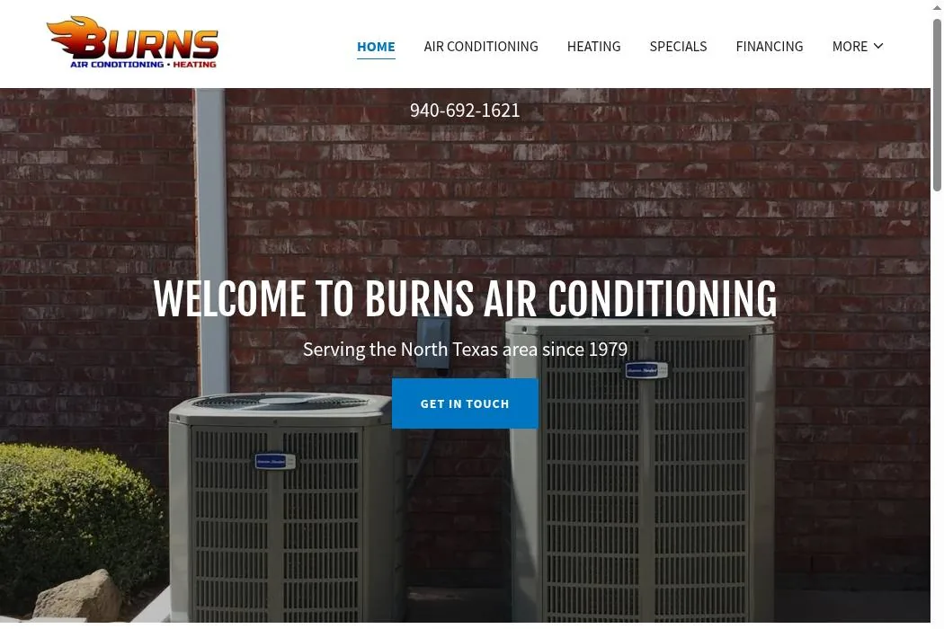 Burns Air Conditioning cover