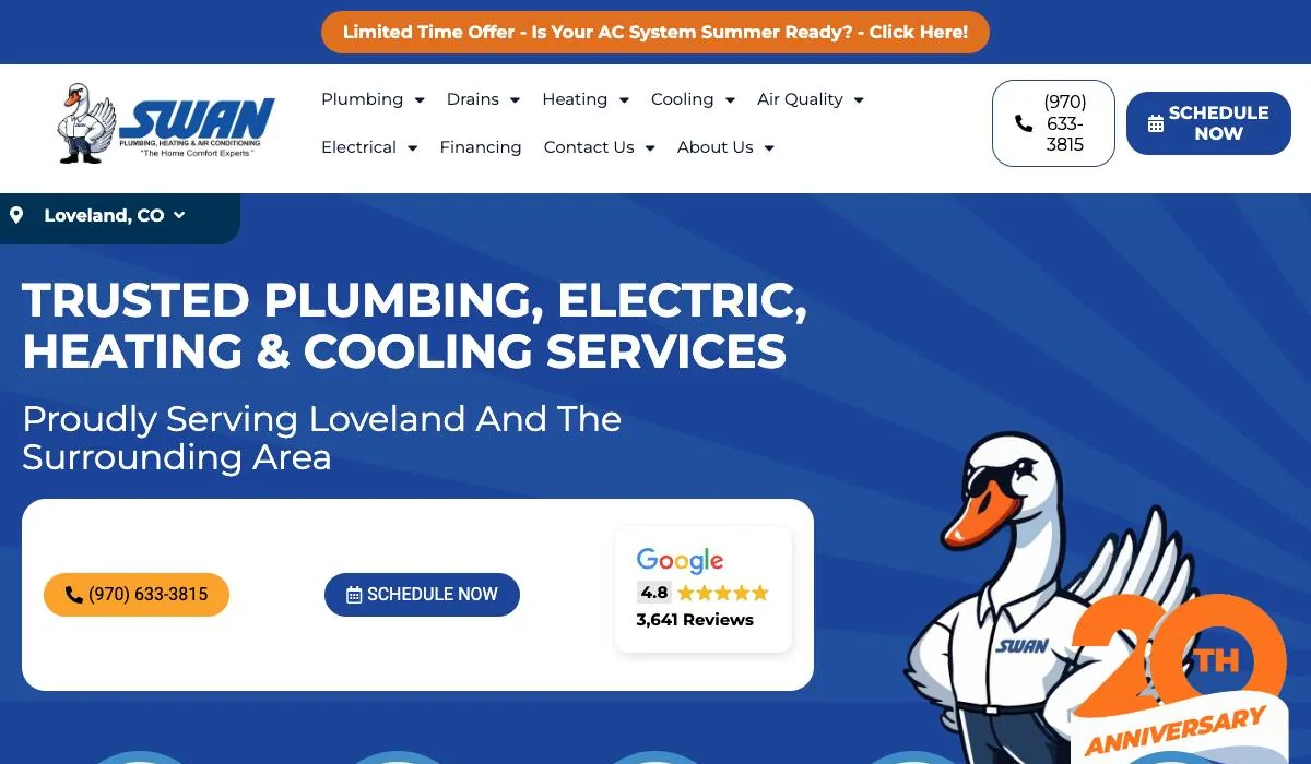 Swan Plumbing, Heating & Air cover