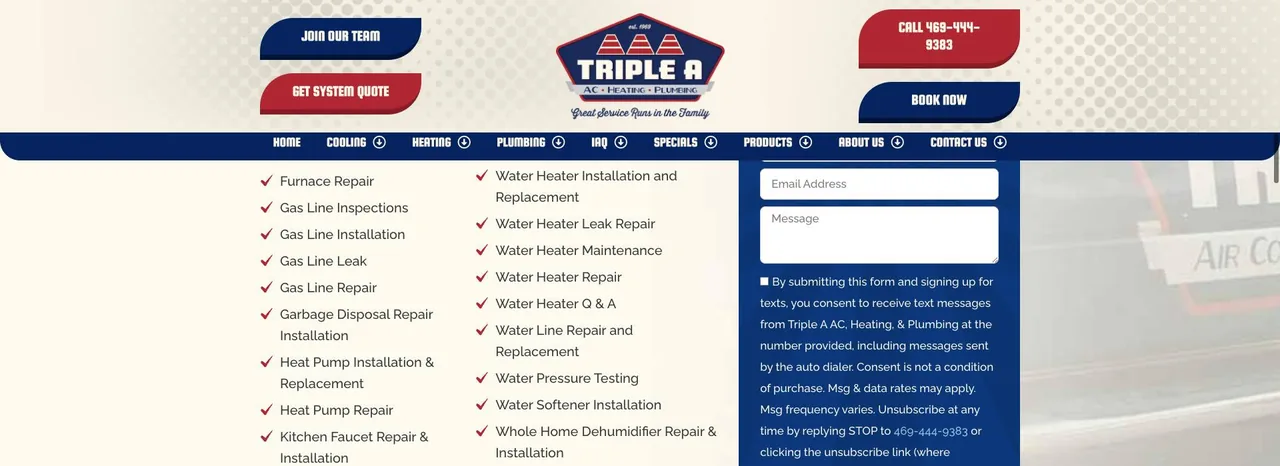 Triple A AC, Heating, & Plumbing cover