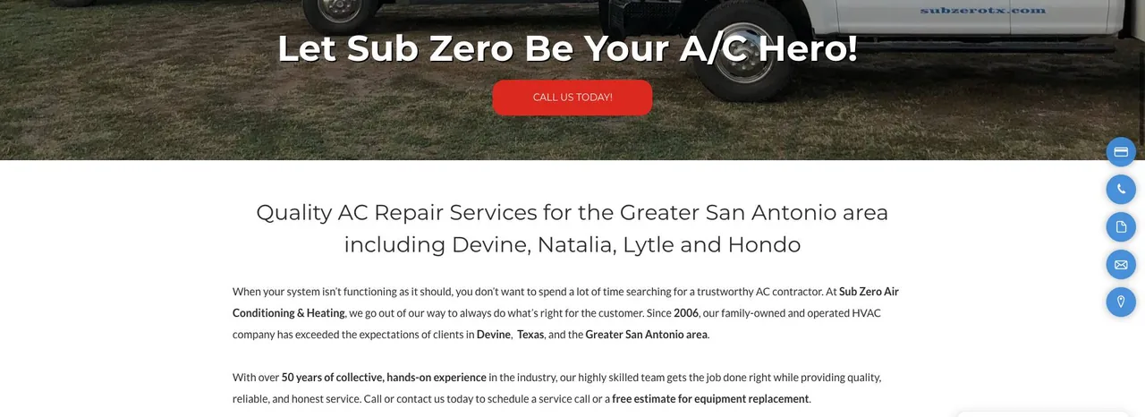 Sub Zero Air Conditioning & Heating cover