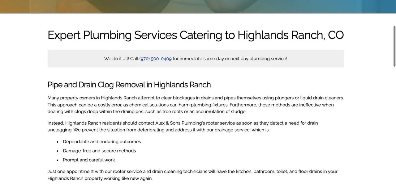 Alex & Sons Plumbing cover
