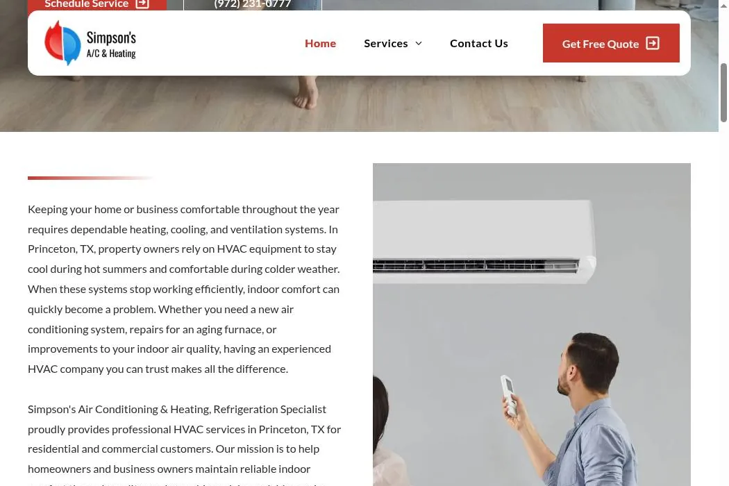 Simpson's Air Conditioning & Heating, Refrigeration Specialist cover