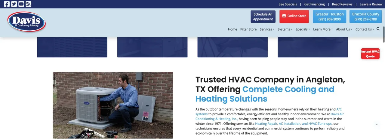 Davis Air Conditioning & Heating, Inc. cover