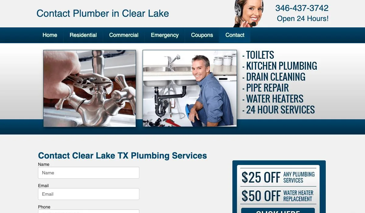 Plumber in Clear Lake cover