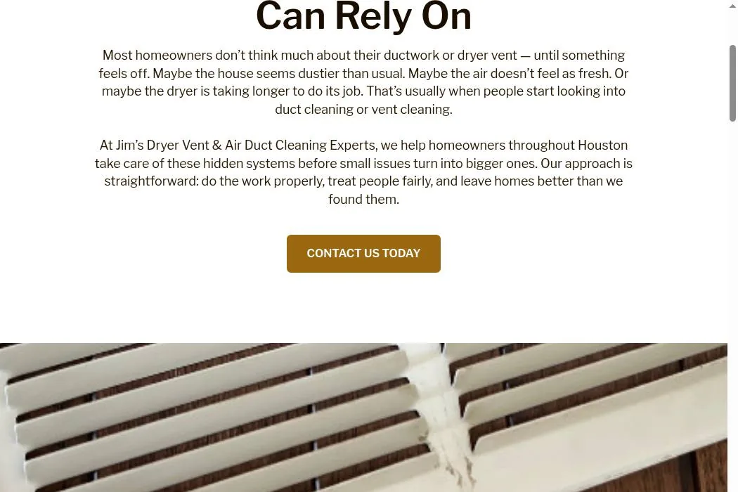 Jim's Dryer Vent & Air Duct Cleaning Experts cover