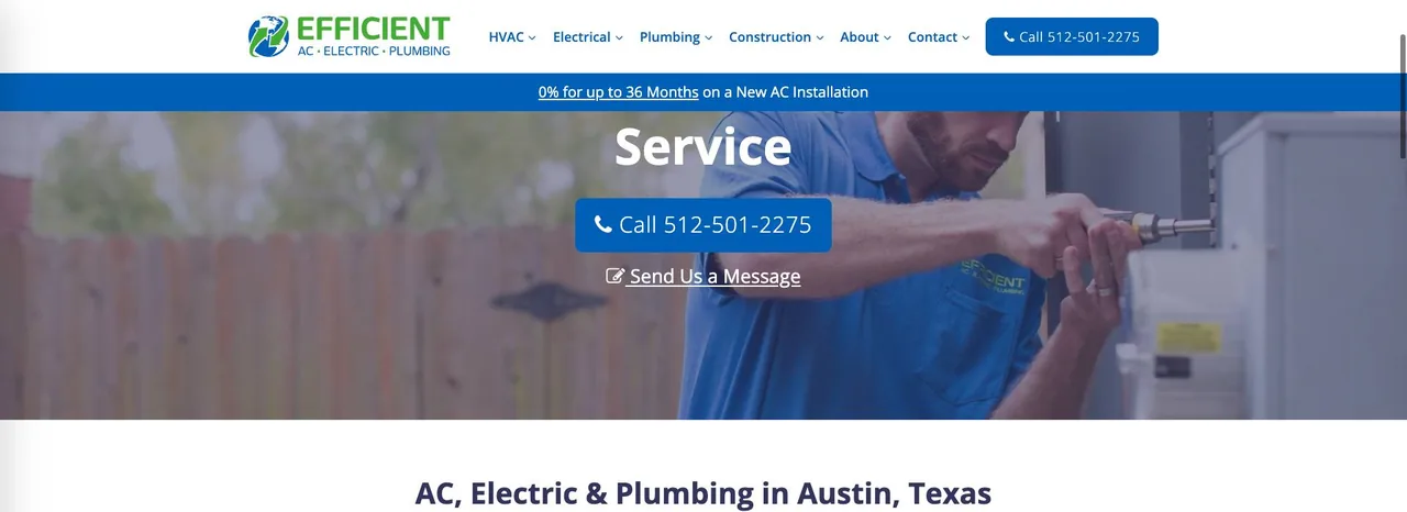 Efficient AC, Electric & Plumbing cover