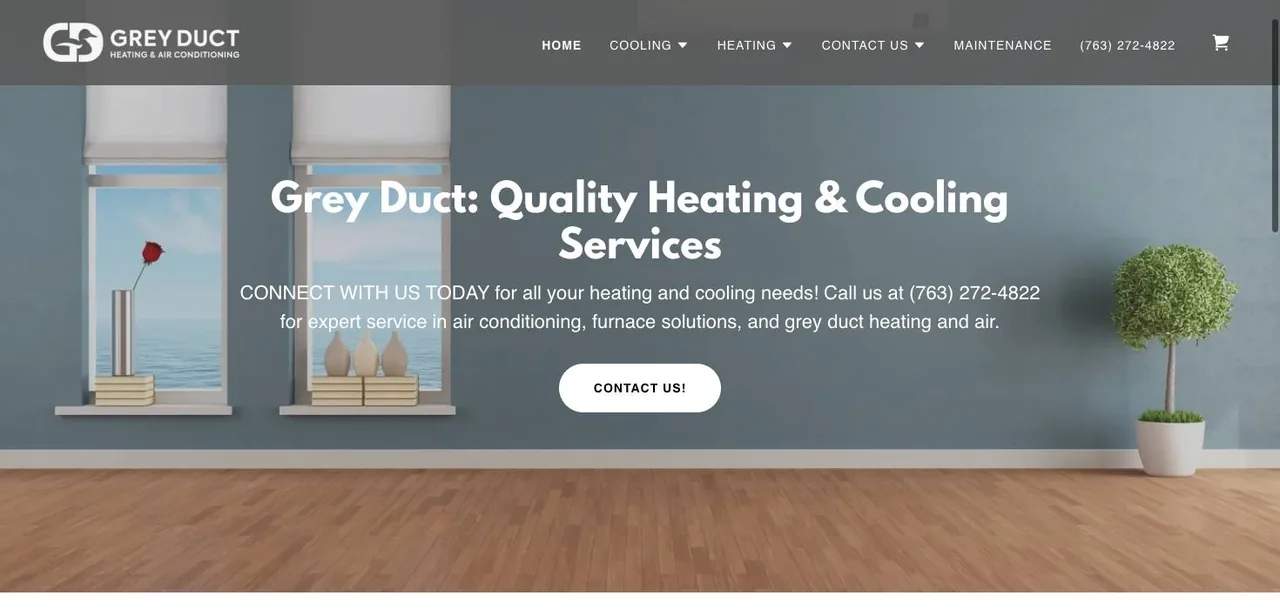 Grey Duct Heating & Air Conditioning cover