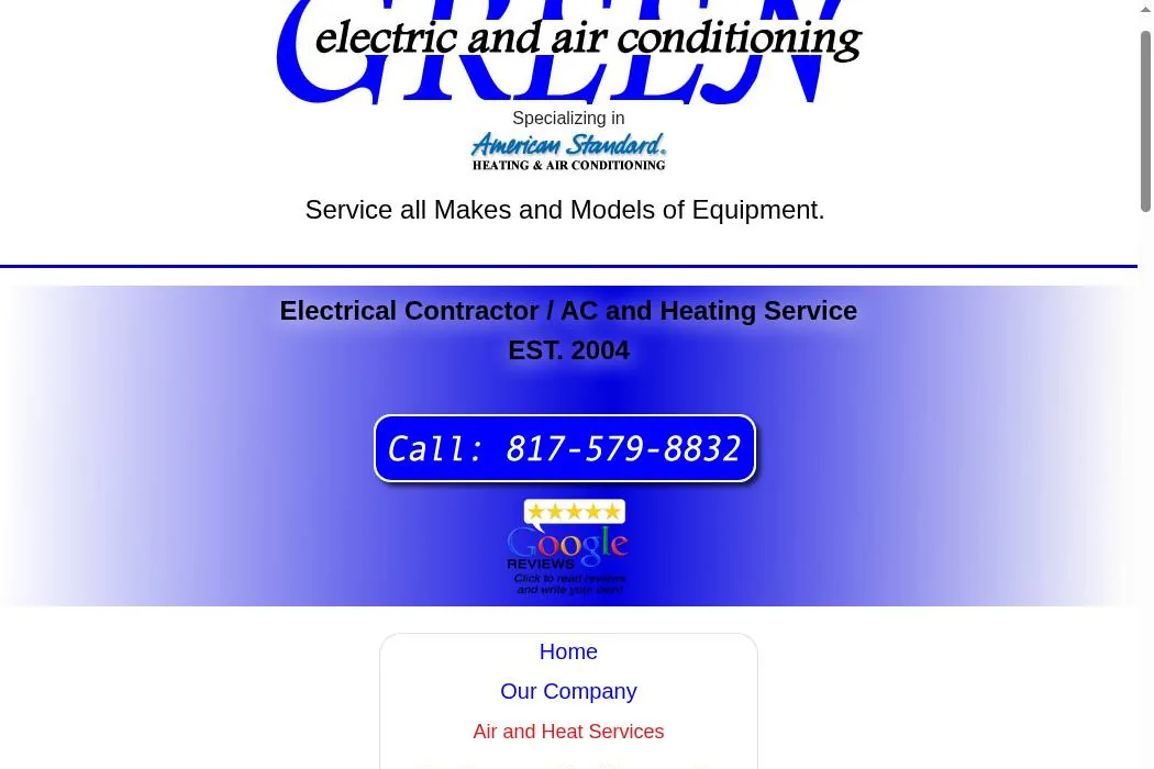 Green Electric and Air Conditioning cover