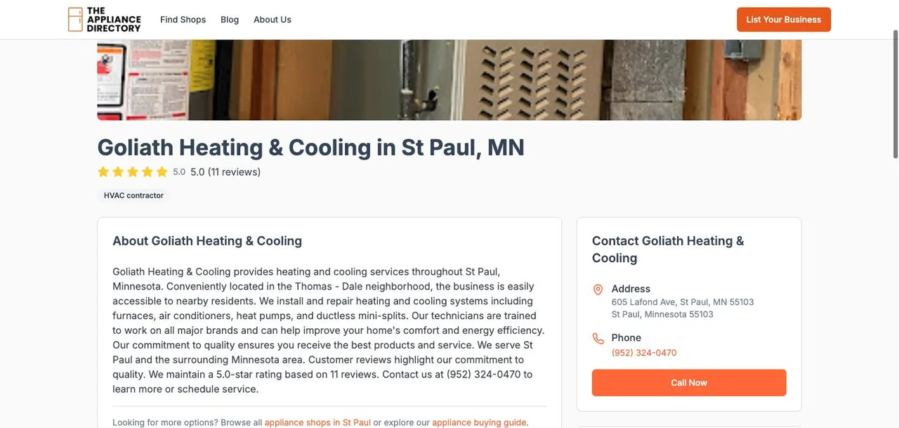 Goliath Heating & Cooling cover