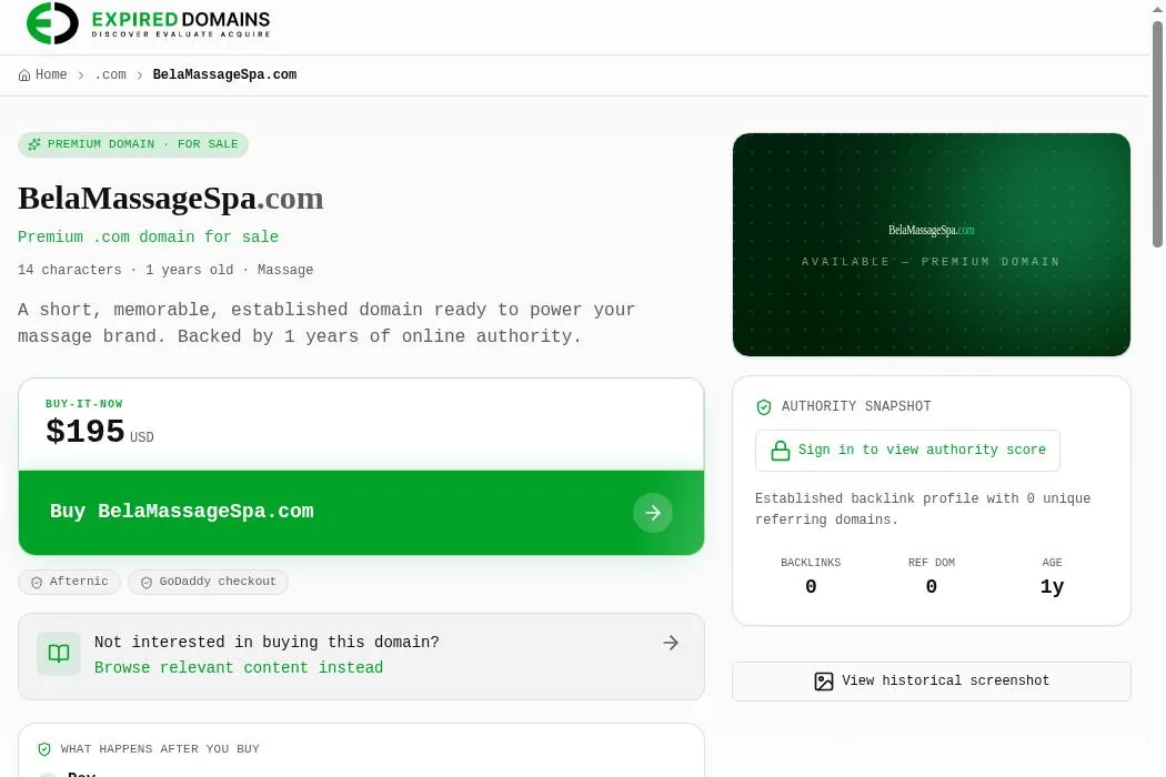 BelaMassageSpa.com cover