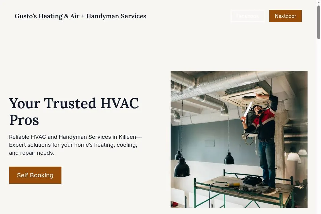 Gusto’s Heating & Air + Handyman Services cover