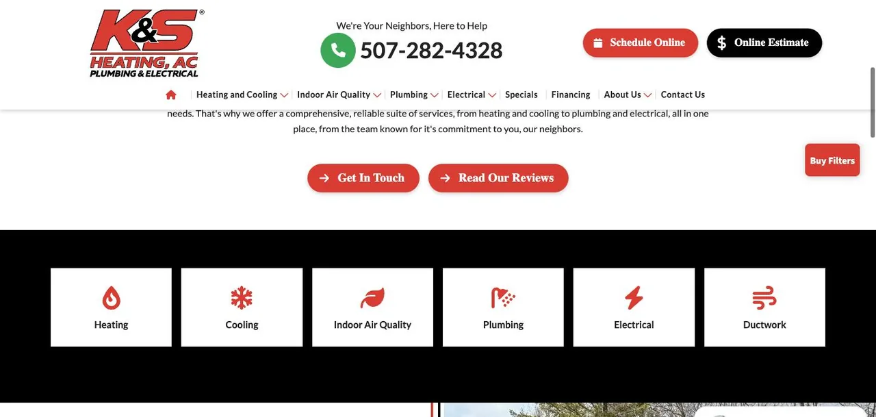 K&S Heating, Air Conditioning, Plumbing & Electrical cover