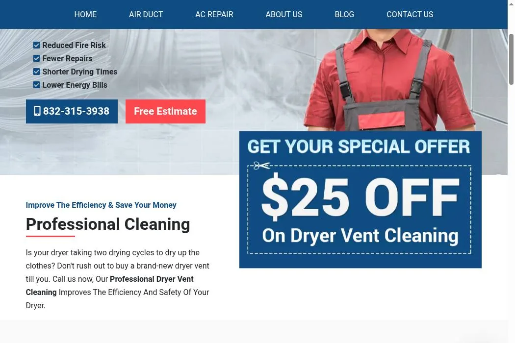 911 Dryer Vent Cleaning Houston TX cover