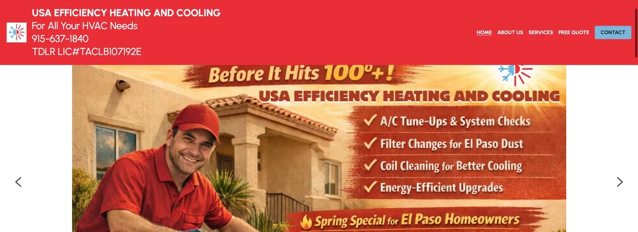 USA EFFICIENCY HEATING AND COOLING cover