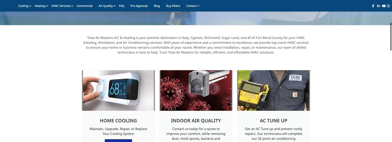 Total Air Masters A/C & Heating cover