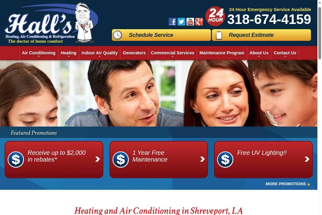 Hall's Heating, Air Conditioning & Refrigeration cover