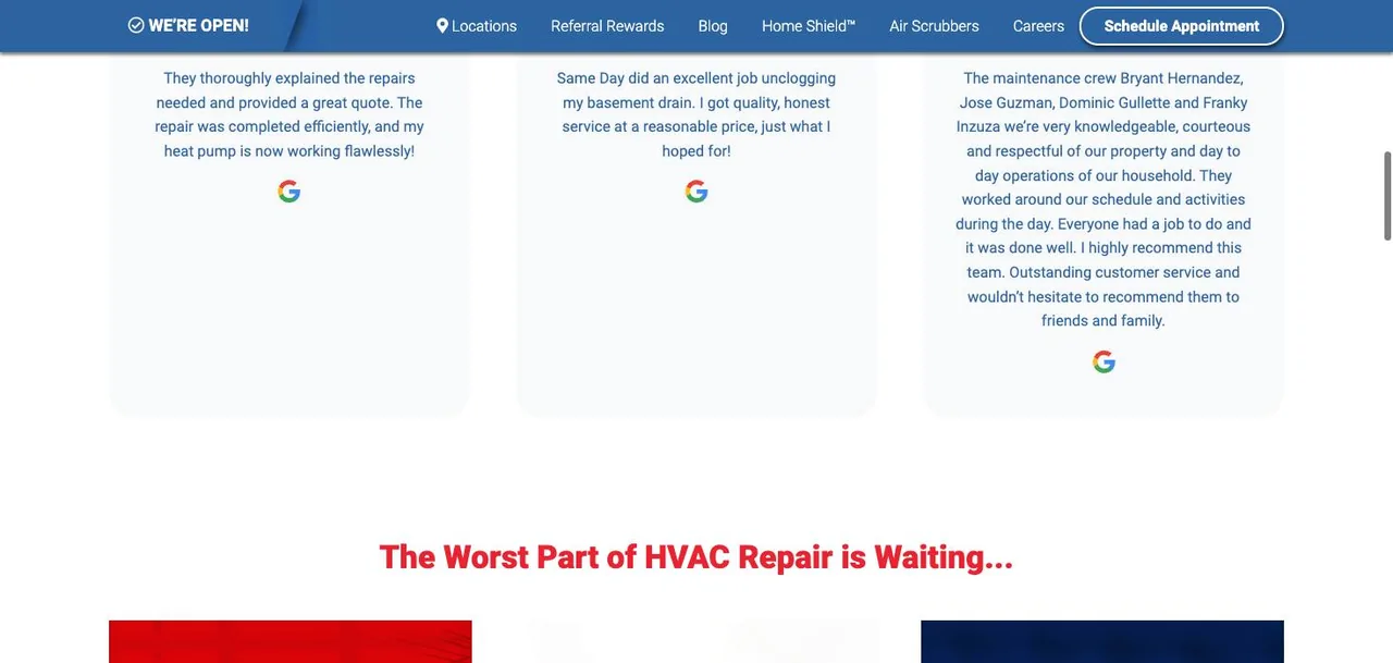 Same Day Heating, Cooling, Plumbing cover