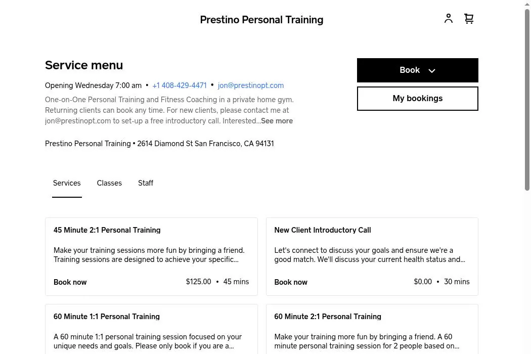 Prestino Personal Training cover