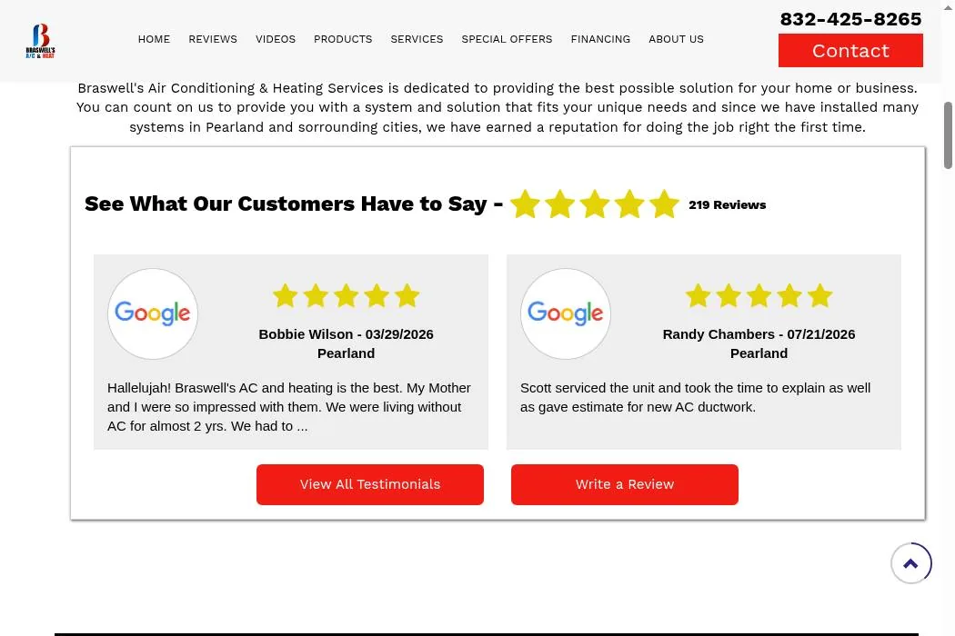 Braswell's Air Conditioning & Heating Services cover